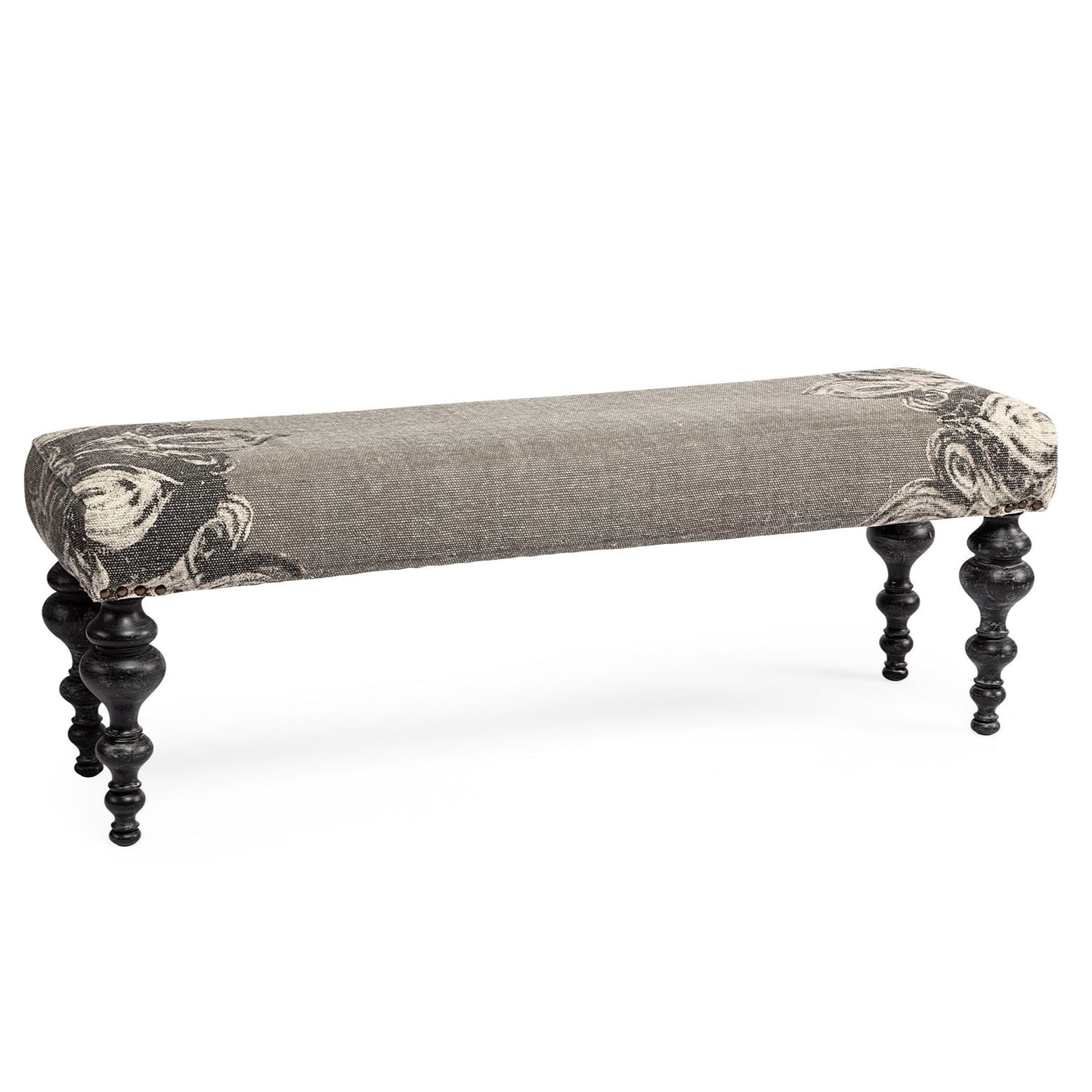 Alhambra Grey Fabric Bedroom Bench