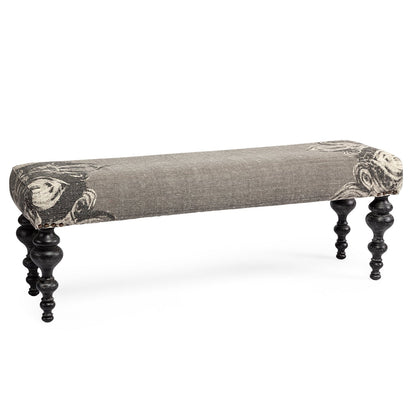 Alhambra Grey Fabric Bedroom Bench