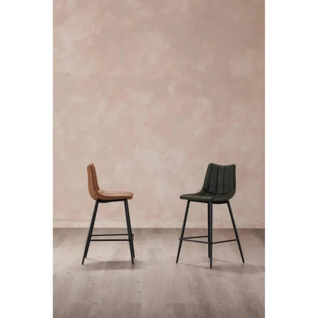 Alibi Vegan Leather Barstool 2PC - LOOMLAN - Moe's Home - Bar Stools