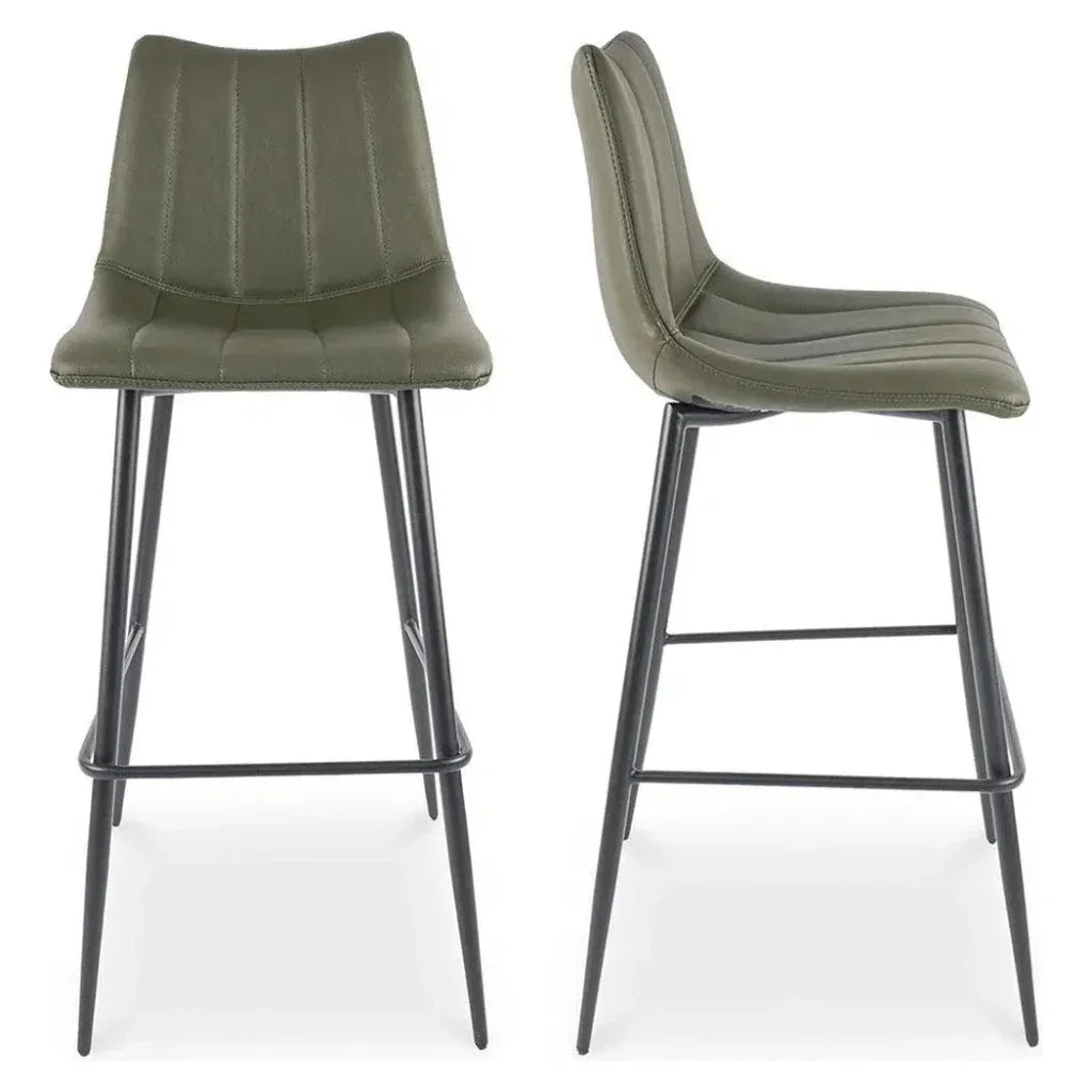 Alibi Vegan Leather Barstool 2PC - LOOMLAN - Moe's Home - Bar Stools