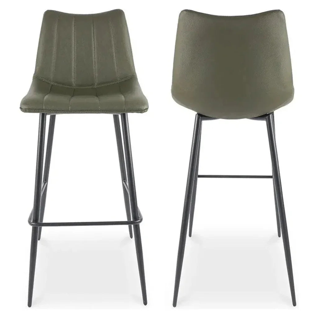 Alibi Vegan Leather Barstool 2PC - LOOMLAN - Moe's Home - Bar Stools