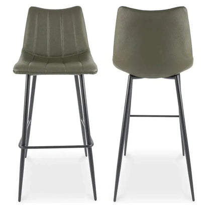 Alibi Vegan Leather Barstool 2PC - LOOMLAN - Moe's Home - Bar Stools