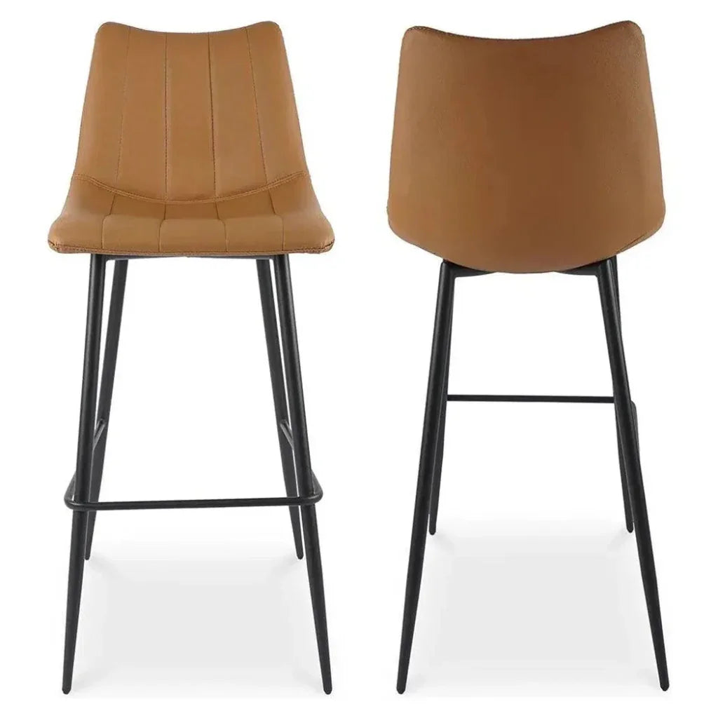 Alibi Vegan Leather Barstool 2PC - LOOMLAN - Moe's Home - Bar Stools