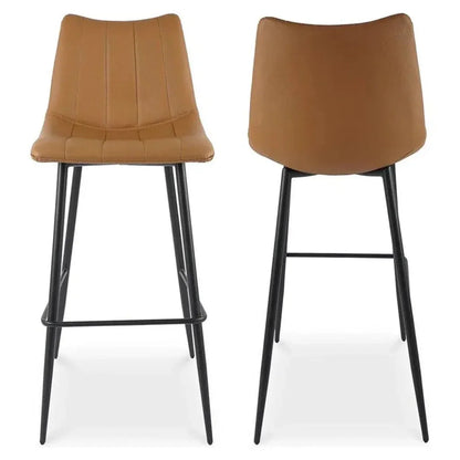 Alibi Vegan Leather Barstool 2PC - LOOMLAN - Moe's Home - Bar Stools