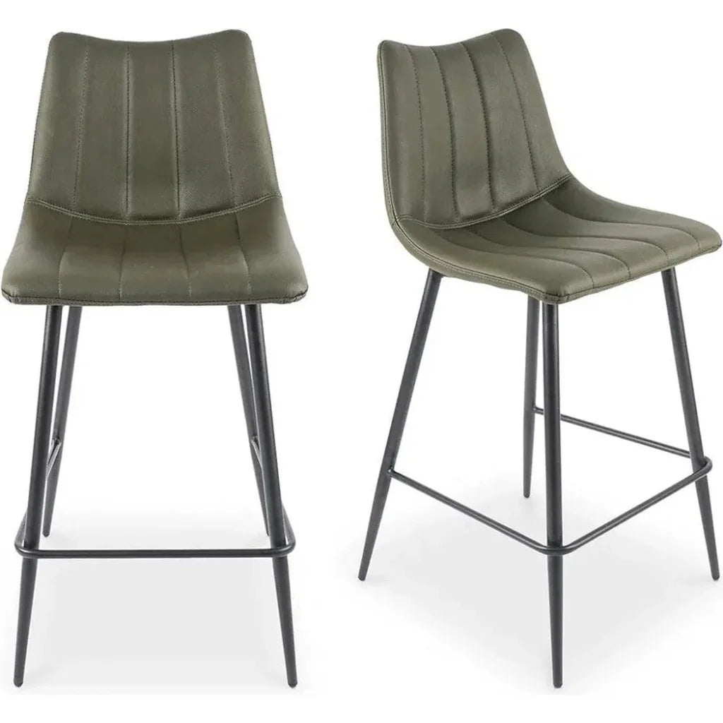Alibi Vegan Leather Counter Stool 2PC - LOOMLAN - Moe's Home - Counter Stools