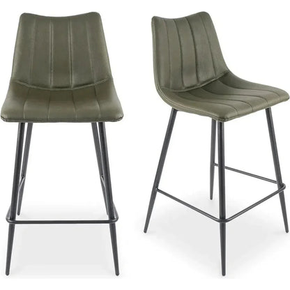 Alibi Vegan Leather Counter Stool 2PC - LOOMLAN - Moe's Home - Counter Stools