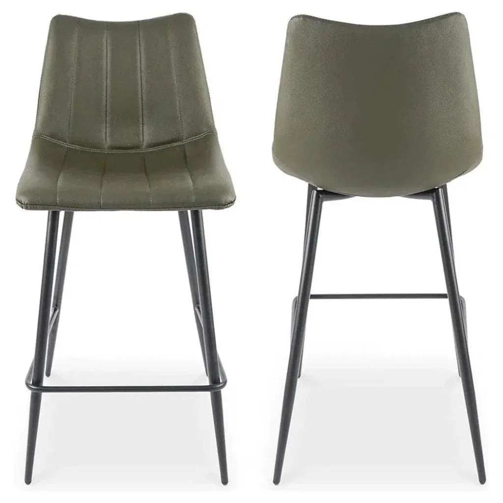 Alibi Vegan Leather Counter Stool 2PC - LOOMLAN - Moe's Home - Counter Stools