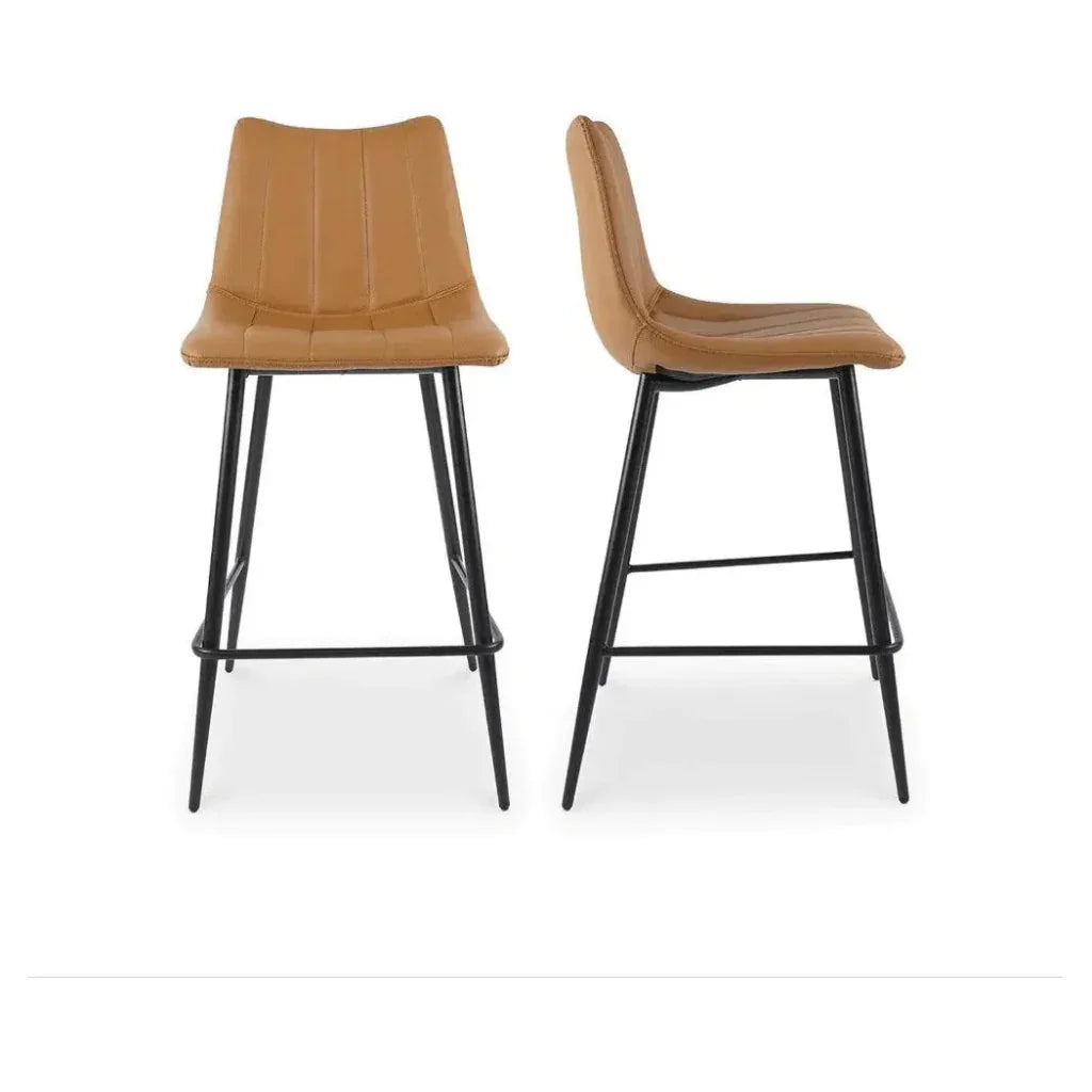 Alibi Vegan Leather Counter Stool 2PC - LOOMLAN - Moe's Home - Counter Stools