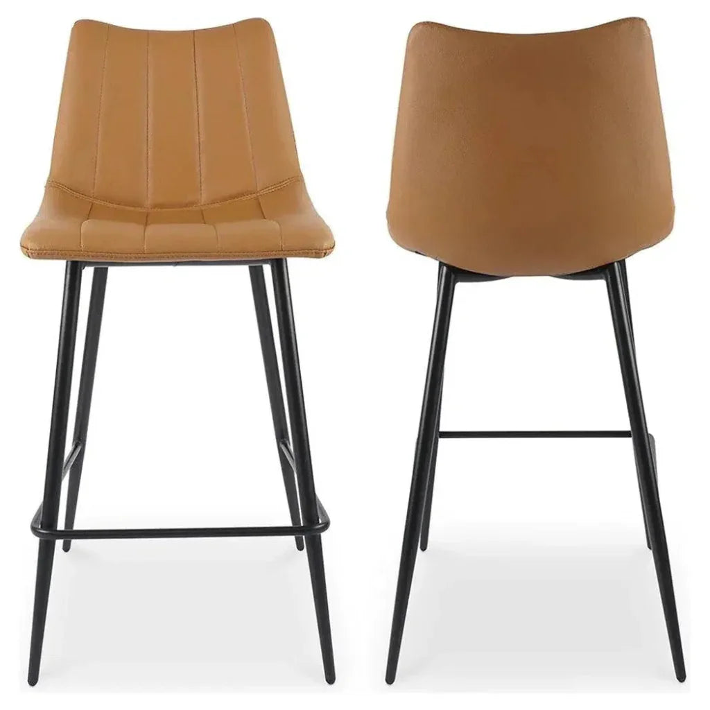 Alibi Vegan Leather Counter Stool 2PC - LOOMLAN - Moe's Home - Counter Stools