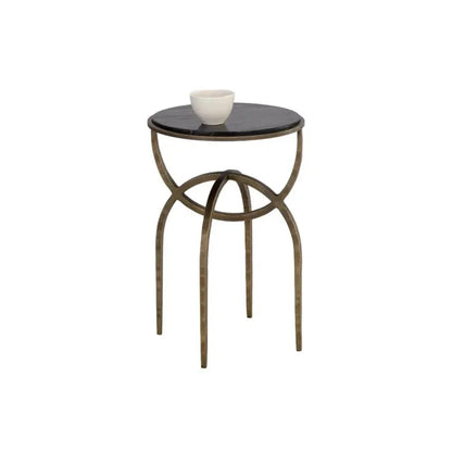 Alicent Marble Top Round End Table - LOOMLAN - SUNPAN - Side Tables
