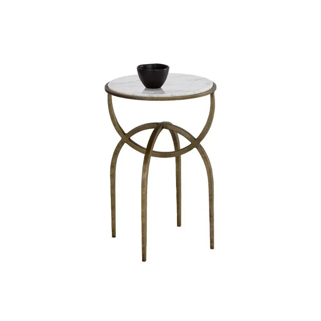 Alicent Marble Top Round End Table - LOOMLAN - SUNPAN - Side Tables