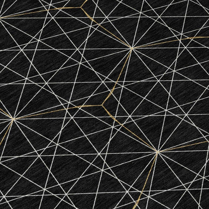 Alina Black Washable Indoor-Outdoor Rug-Outdoor Rugs-LOOMLAN Rugs-LOOMLAN