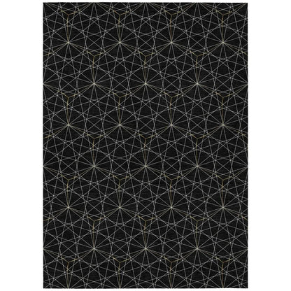 Alina Black Washable Indoor-Outdoor Rug-Outdoor Rugs-LOOMLAN Rugs-2'6" x 3'10"-LOOMLAN