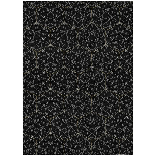 Alina Black Washable Indoor-Outdoor Rug-Outdoor Rugs-LOOMLAN Rugs-2'6" x 3'10"-LOOMLAN