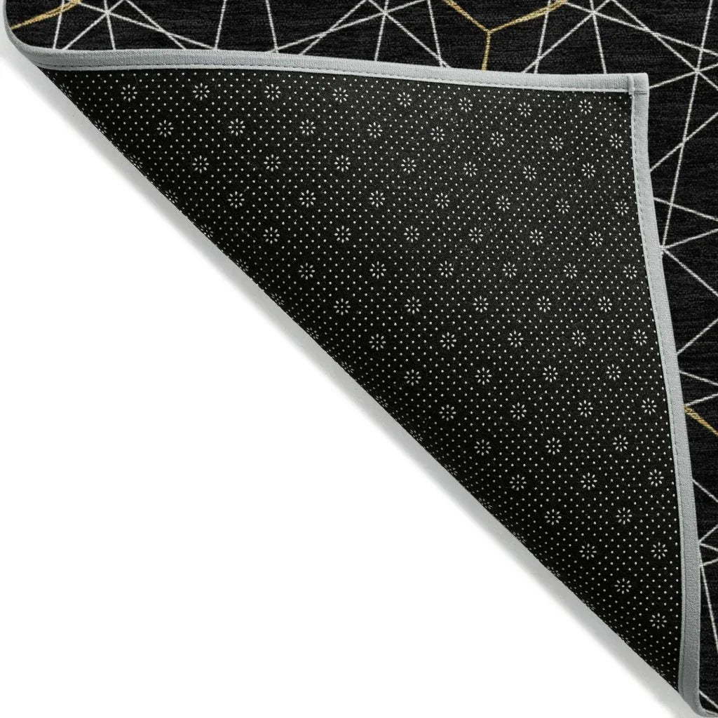 Alina Black Washable Indoor-Outdoor Rug-Outdoor Rugs-LOOMLAN Rugs-LOOMLAN