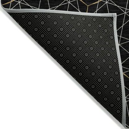 Alina Black Washable Indoor-Outdoor Rug-Outdoor Rugs-LOOMLAN Rugs-LOOMLAN
