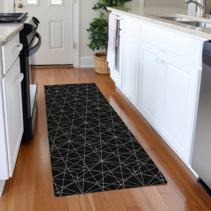 Alina Black Washable Indoor-Outdoor Rug-Outdoor Rugs-LOOMLAN Rugs-LOOMLAN