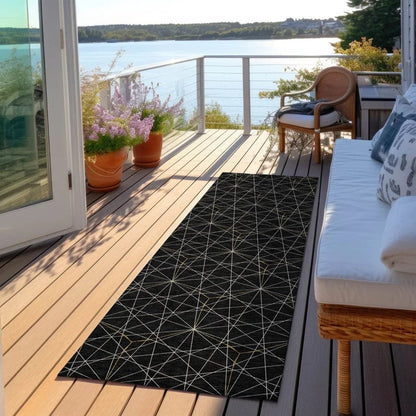 Alina Black Washable Indoor-Outdoor Rug-Outdoor Rugs-LOOMLAN Rugs-LOOMLAN