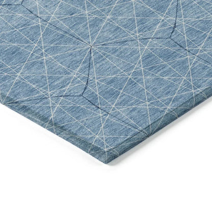 Alina Blue Washable Indoor-Outdoor Rug-Outdoor Rugs-LOOMLAN Rugs-LOOMLAN