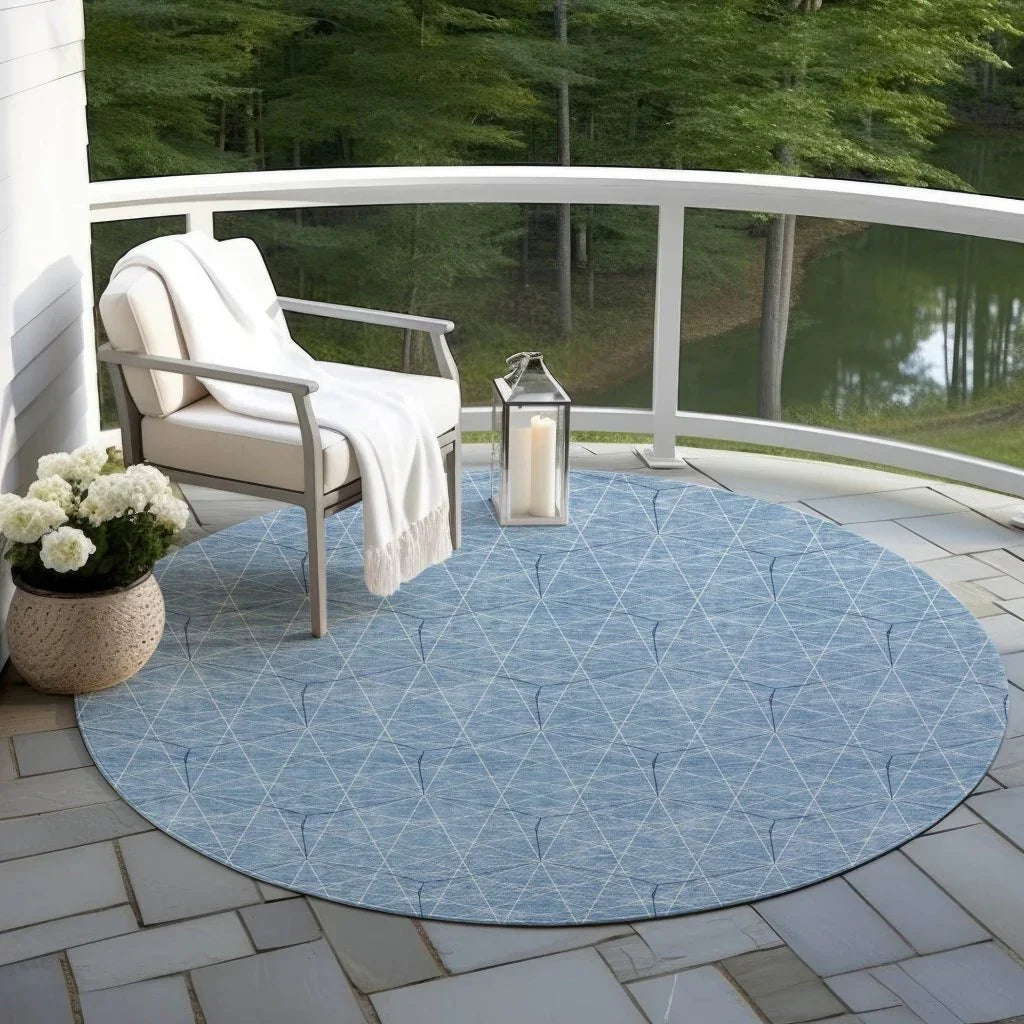 Alina Blue Washable Indoor-Outdoor Rug-Outdoor Rugs-LOOMLAN Rugs-LOOMLAN