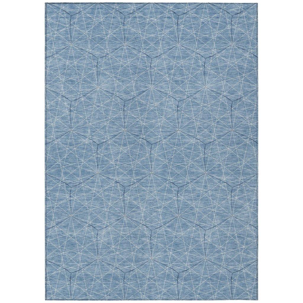 Alina Blue Washable Indoor-Outdoor Rug-Outdoor Rugs-LOOMLAN Rugs-2'6" x 3'10"-LOOMLAN