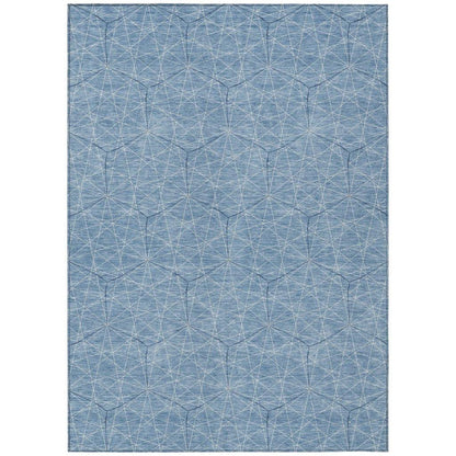 Alina Blue Washable Indoor-Outdoor Rug-Outdoor Rugs-LOOMLAN Rugs-2'6" x 3'10"-LOOMLAN