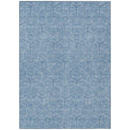 Alina Blue Washable Indoor-Outdoor Rug-Outdoor Rugs-LOOMLAN Rugs-2'6" x 3'10"-LOOMLAN