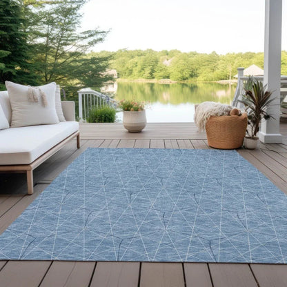 Alina Blue Washable Indoor-Outdoor Rug-Outdoor Rugs-LOOMLAN Rugs-LOOMLAN