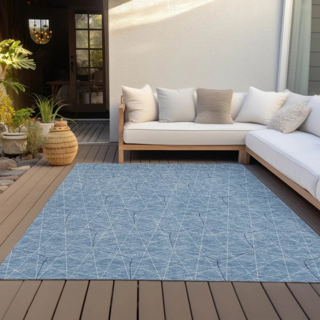 Alina Blue Washable Indoor-Outdoor Rug-Outdoor Rugs-LOOMLAN Rugs-LOOMLAN
