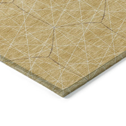 Alina Gold Washable Indoor-Outdoor Rug-Outdoor Rugs-LOOMLAN Rugs-LOOMLAN