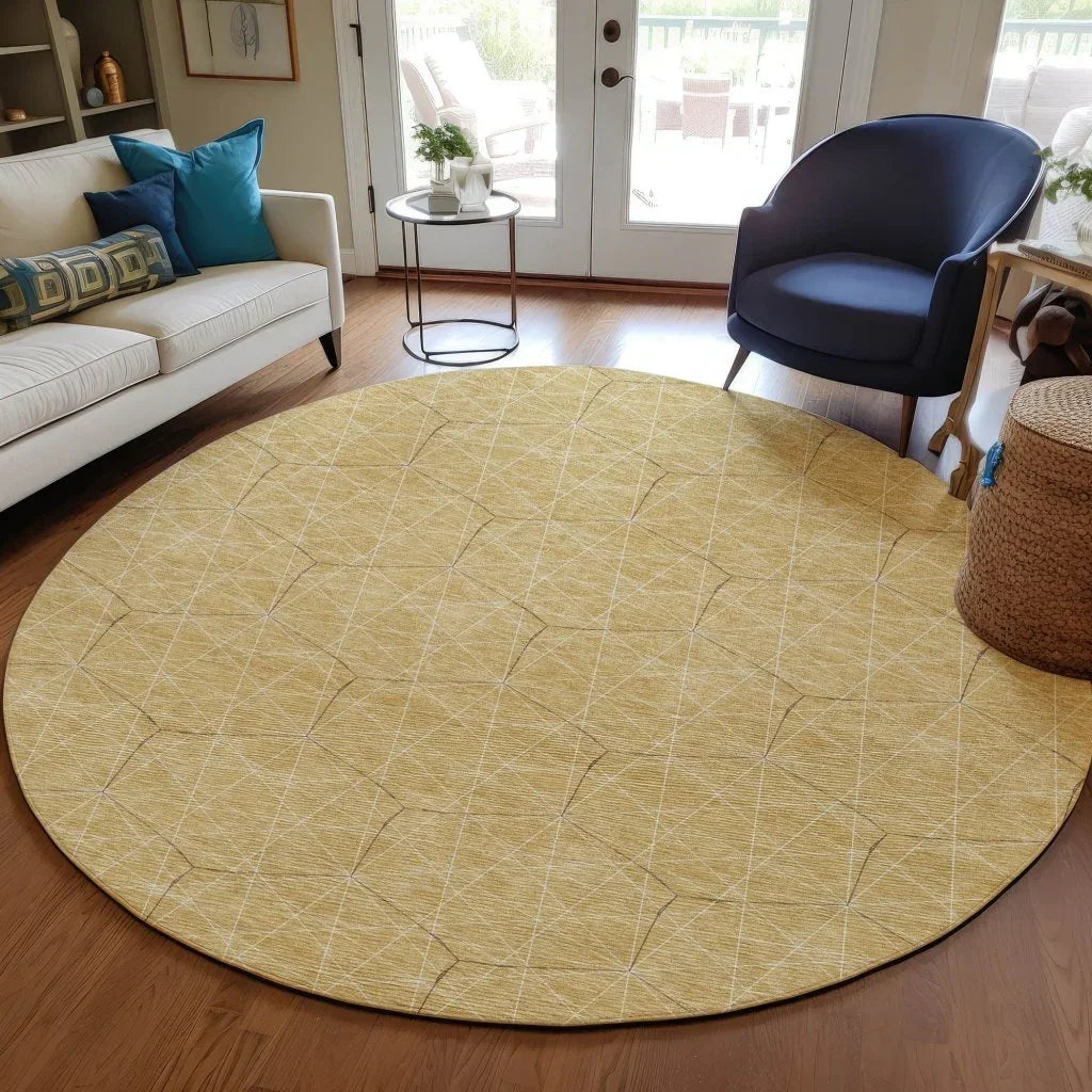 Alina Gold Washable Indoor-Outdoor Rug-Outdoor Rugs-LOOMLAN Rugs-LOOMLAN
