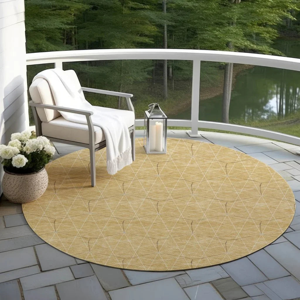 Alina Gold Washable Indoor-Outdoor Rug-Outdoor Rugs-LOOMLAN Rugs-LOOMLAN
