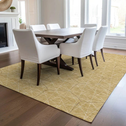 Alina Gold Washable Indoor-Outdoor Rug-Outdoor Rugs-LOOMLAN Rugs-LOOMLAN
