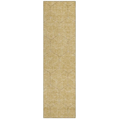 Alina Gold Washable Indoor-Outdoor Rug-Outdoor Rugs-LOOMLAN Rugs-2'3" x 7'6"-LOOMLAN