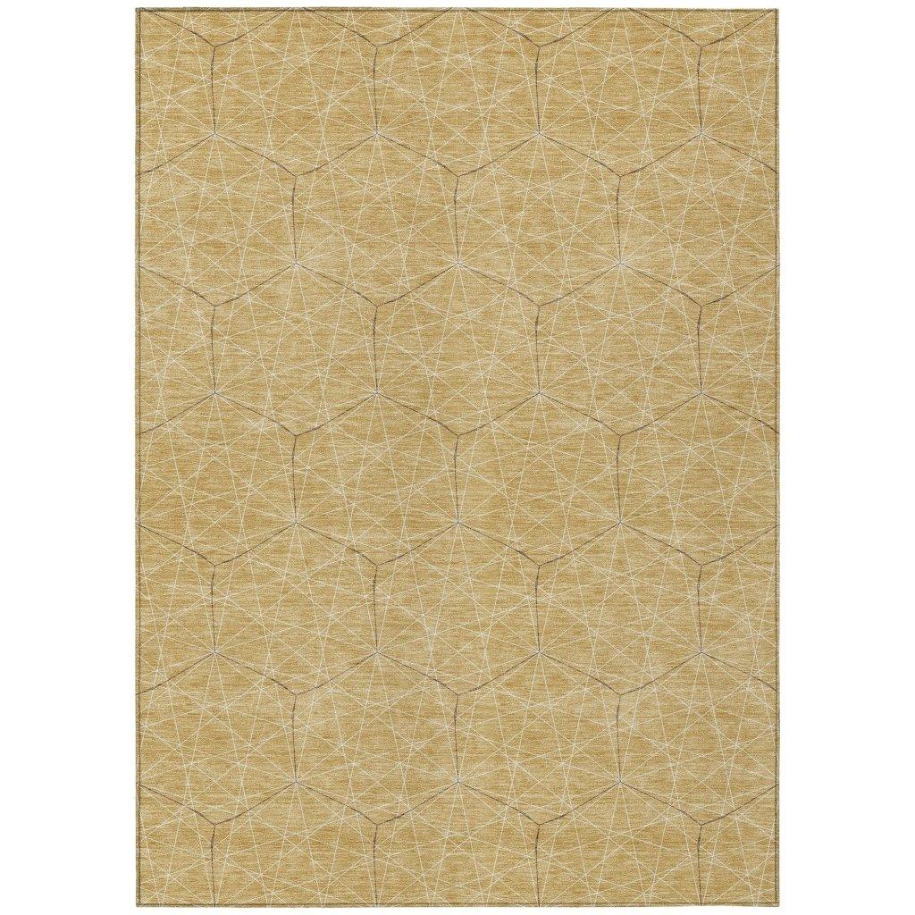 Alina Gold Washable Indoor-Outdoor Rug-Outdoor Rugs-LOOMLAN Rugs-2'6" x 3'10"-LOOMLAN