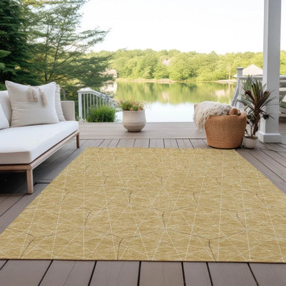 Alina Gold Washable Indoor-Outdoor Rug-Outdoor Rugs-LOOMLAN Rugs-LOOMLAN