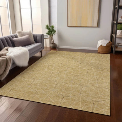 Alina Gold Washable Indoor-Outdoor Rug-Outdoor Rugs-LOOMLAN Rugs-LOOMLAN
