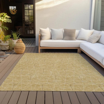 Alina Gold Washable Indoor-Outdoor Rug-Outdoor Rugs-LOOMLAN Rugs-LOOMLAN