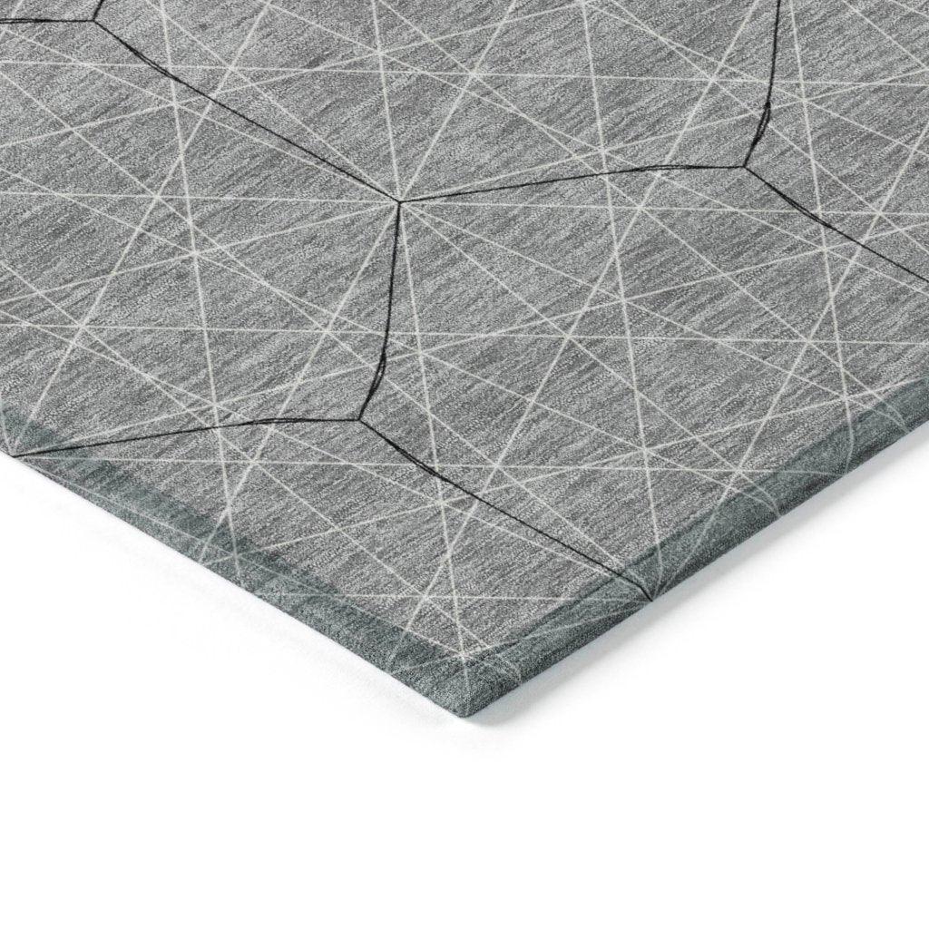 Alina Gray Washable Indoor-Outdoor Rug-Outdoor Rugs-LOOMLAN Rugs-LOOMLAN