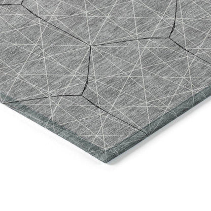 Alina Gray Washable Indoor-Outdoor Rug-Outdoor Rugs-LOOMLAN Rugs-LOOMLAN