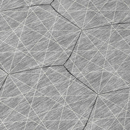 Alina Gray Washable Indoor-Outdoor Rug-Outdoor Rugs-LOOMLAN Rugs-LOOMLAN