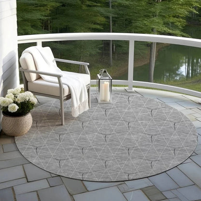 Alina Gray Washable Indoor-Outdoor Rug-Outdoor Rugs-LOOMLAN Rugs-LOOMLAN