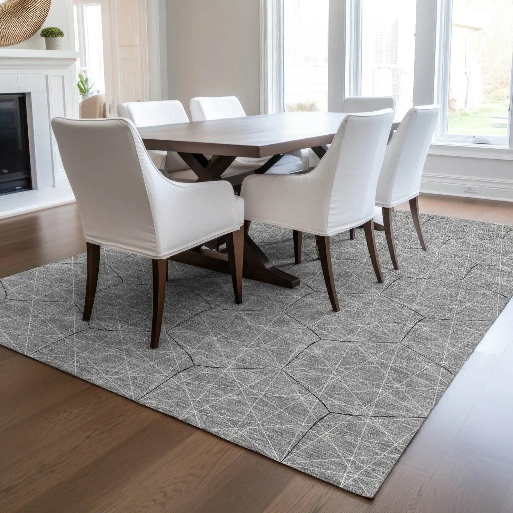 Alina Gray Washable Indoor-Outdoor Rug-Outdoor Rugs-LOOMLAN Rugs-LOOMLAN