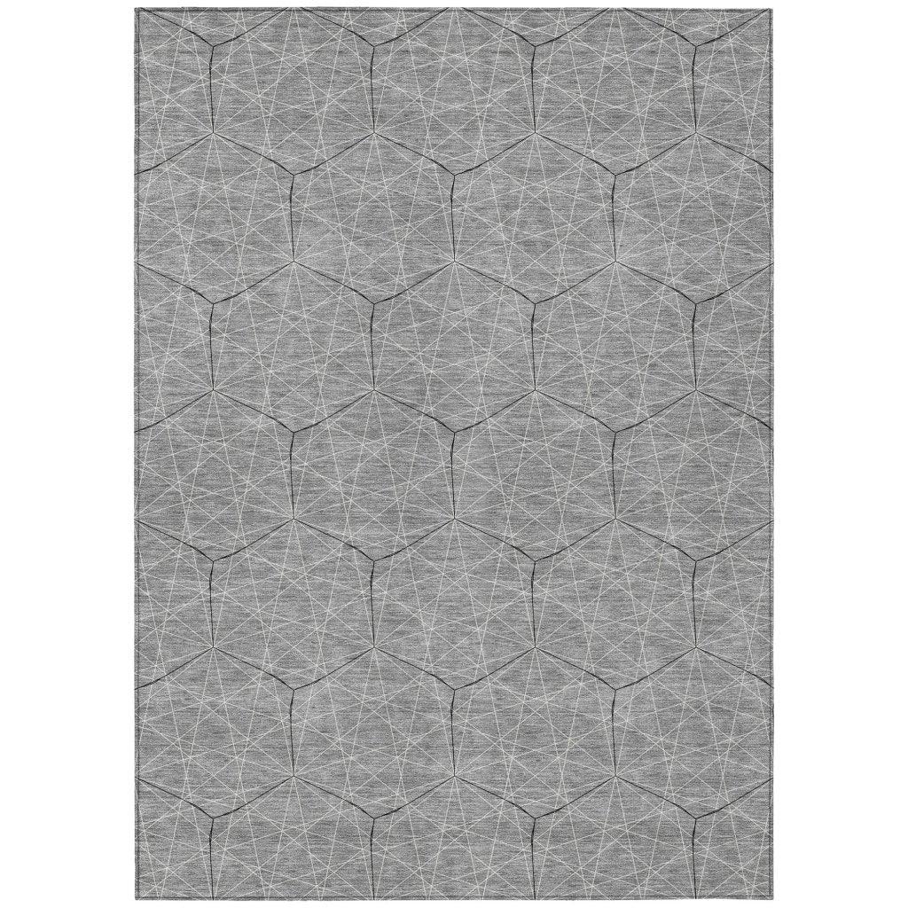 Alina Gray Washable Indoor-Outdoor Rug-Outdoor Rugs-LOOMLAN Rugs-2'6" x 3'10"-LOOMLAN