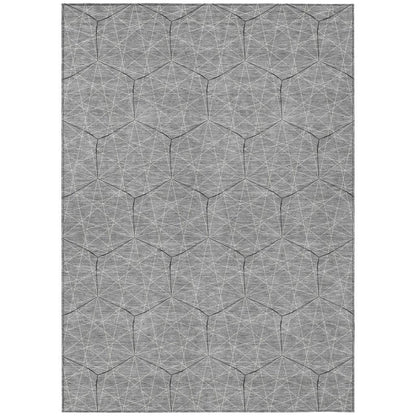 Alina Gray Washable Indoor-Outdoor Rug-Outdoor Rugs-LOOMLAN Rugs-2'6" x 3'10"-LOOMLAN