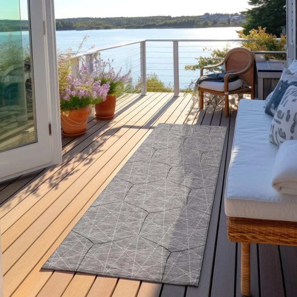 Alina Gray Washable Indoor-Outdoor Rug-Outdoor Rugs-LOOMLAN Rugs-LOOMLAN