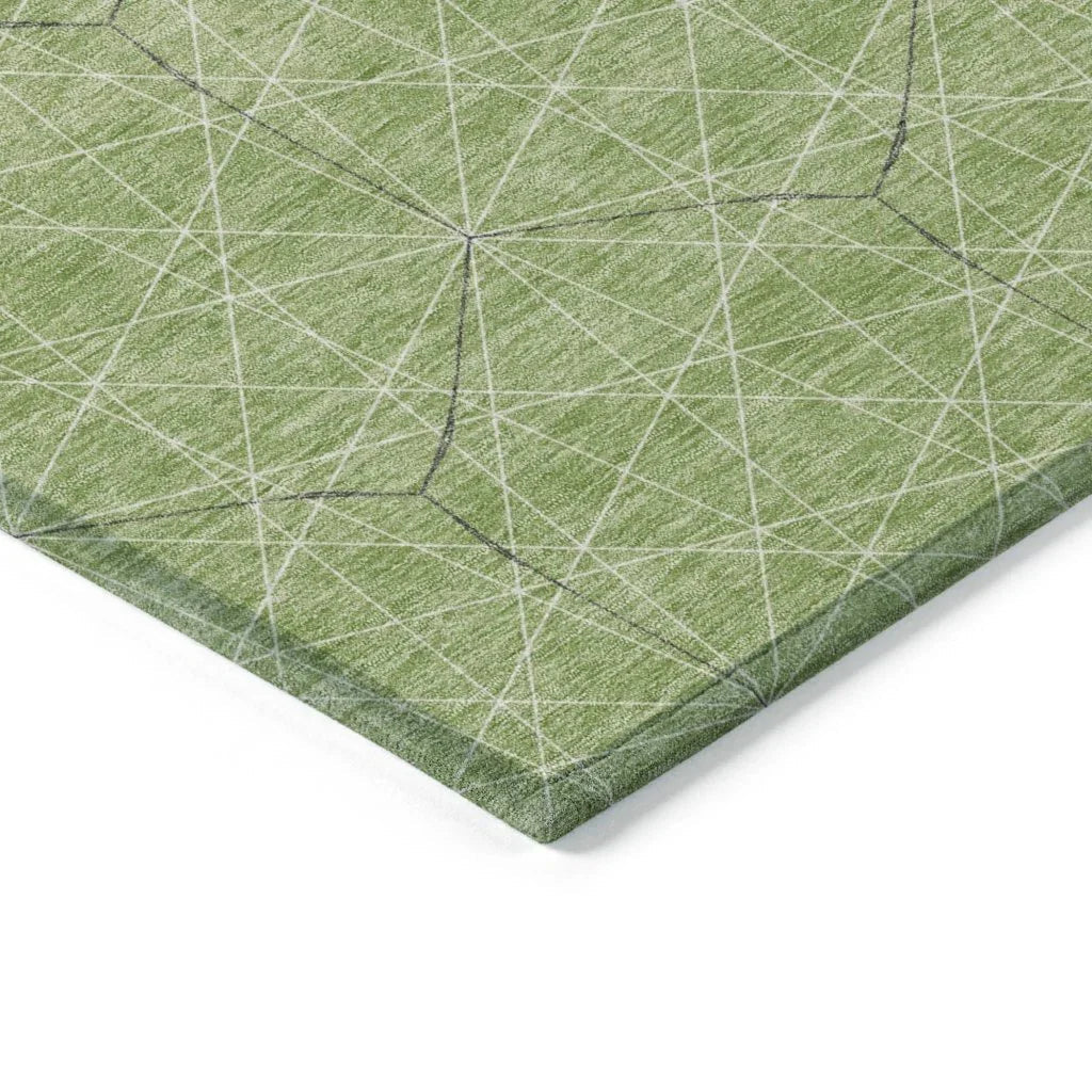 Alina Green Washable Indoor-Outdoor Rug-Outdoor Rugs-LOOMLAN Rugs-LOOMLAN