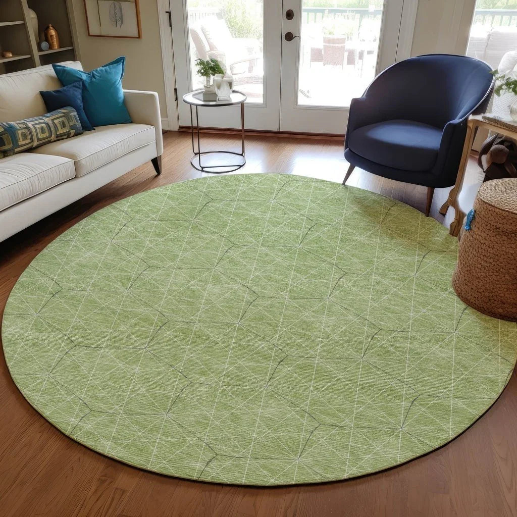 Alina Green Washable Indoor-Outdoor Rug-Outdoor Rugs-LOOMLAN Rugs-LOOMLAN