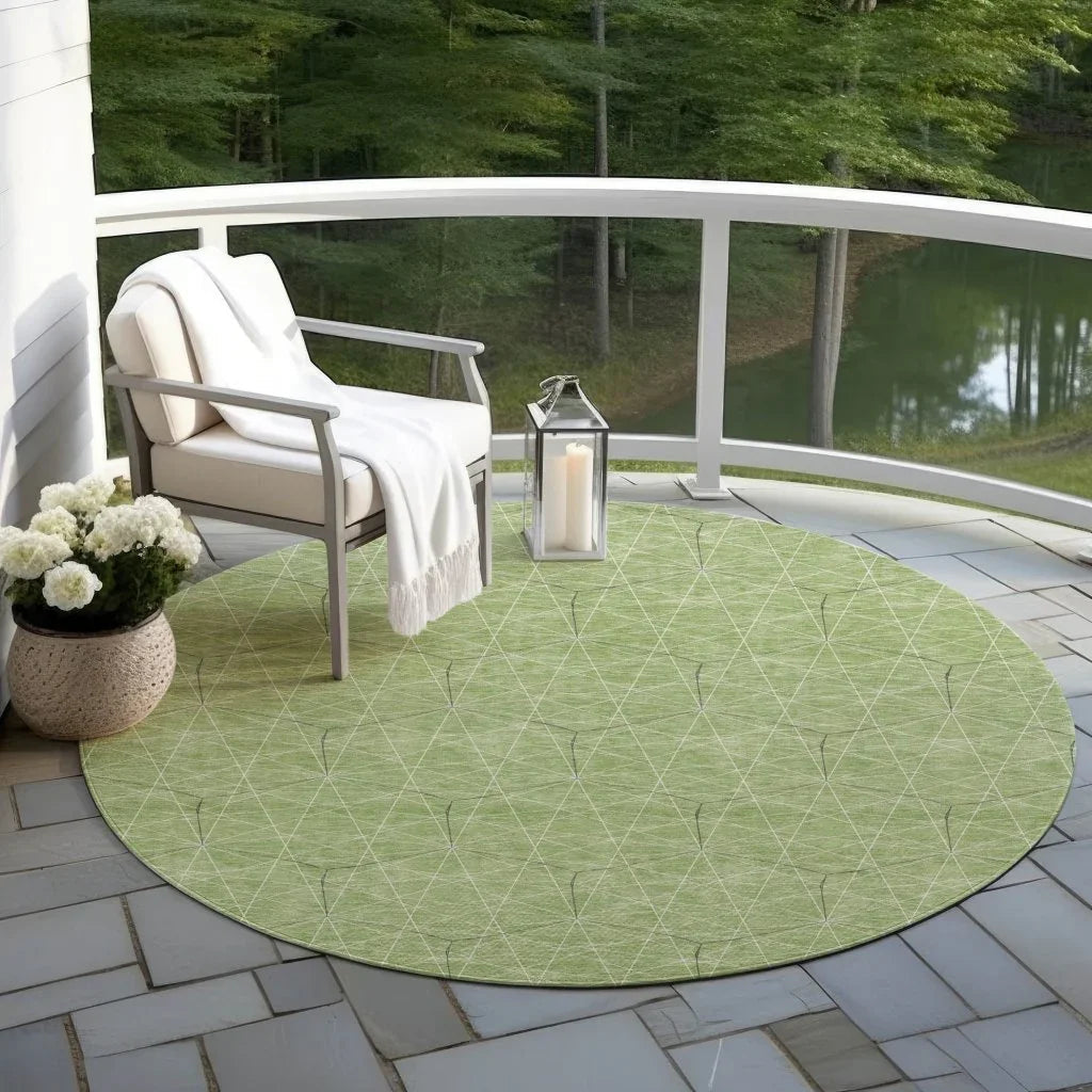 Alina Green Washable Indoor-Outdoor Rug-Outdoor Rugs-LOOMLAN Rugs-LOOMLAN