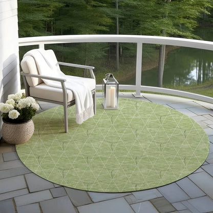 Alina Green Washable Indoor-Outdoor Rug-Outdoor Rugs-LOOMLAN Rugs-LOOMLAN